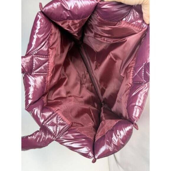 Marc Jacobs Perfect Tote Bag Burgundy Puffer Quilted Nylon Shoulder - Picture 3 of 12